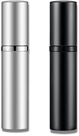 VVGAOGES Parfümzerstäuber Nachfüllbar,Parfum Zerstäuber für Unterwegs,Reiseflaschen zum Befüllen,Sprühflasche Klein für Parfum,Parfümflaschen Leer für Reise 5ml (Schwarz&Silber)