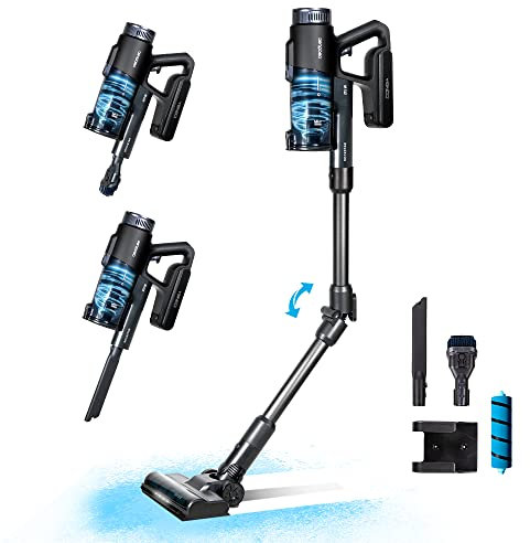 Cecotec Aspirador Escoba sin Cable Conga Rockstar Deepclean Flex. 3 en 1, Potencia 215 W, 21 kPa, 40 Minutos de Autonomía, Cepillo Mixto, Depósito de 500 ml, Ciclón Paralelo y Tubo Flexible