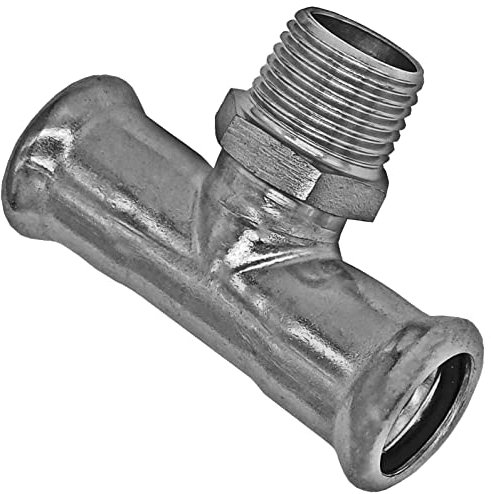 Pressfitting aus Edelstahl M-Kontur | T-Stück i/AG/i | 22 mm x 3/4 Zoll