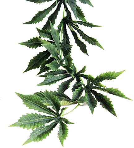 2 m Cannabis Blatt Girlande, Kunststoff, Deko Dekoration Hanfblatt, Künstlich, Blätter Deko Garten, Party, Wanddekoration, 420, grün, Feier, Kostüm, Verkleidung, Hippie, Outdoor geeignet