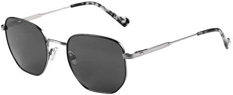ZENOTTIC Polarisiert Sonnenbrille Damen Herren – Sechseckig Metall rahmen | Hochglanz Metallrahmen quadratisch UV Schutz – TAC Gläser mit 99 % Blendfreiheit fürs Autofahren, Wandern , Outdoor Partys