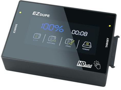 EZ DUPE 1:1 SATA II Festplattenduplizierer mit Touchscreen – 3,5 & 2,5 HDD-SSD-Kopierer (HDmini Touch)