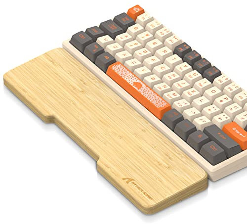 Attack Shark 61 Keys Natural Bamboo Wrist Rest,Ergonomic Hand Rest Support for Improved Typing & Gaming Comfort,Eco-Friendly,Moisture-Resistant,Wooden Feel,Non-Slip,for TKL Mechanical Keyboard