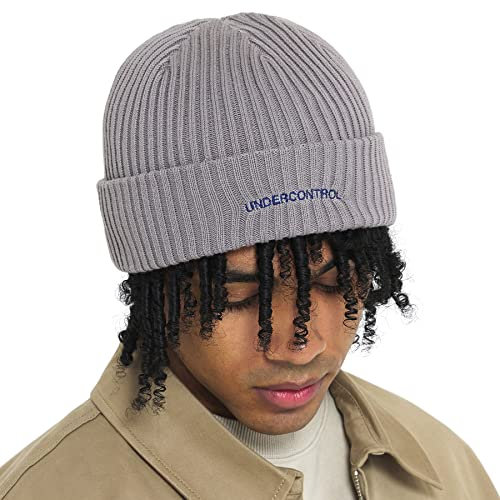 UNDERCONTROL 4 Seasons Trawler Fischermütze aus Baumwollmischung, Unisex, stilvolle, einfarbige Strickmütze mit Totenkopfmuster, gerollte Manschette, Uhrenkappe, Korea (College Crew Anthrazit)