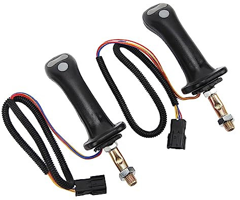 Palanca De Joystick, Mango De Palanca De Mando, 2 Manijas de Palanca de Mando para Excavadora de 3 Botones, AleacióN de Aluminio de 6 Pines para Doosan Dh Dx150 215 225 300 370‑9c