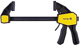 VERLINGER Sargentos De Apriete Pinzas De Una Mano Para Sujetar Plástico Acero Herramienta Para Trabajar La Madera 30 x 18 x 4 cm Amarillo Negro Standard