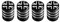 Marcraft Lot de 4 bouchons de valve universels en alliage résistant à la corrosion (noir bicolore) (motif Union Jack) gravé au laser pour voitures, SUV, vélos, motos, camions | Insert en plastique