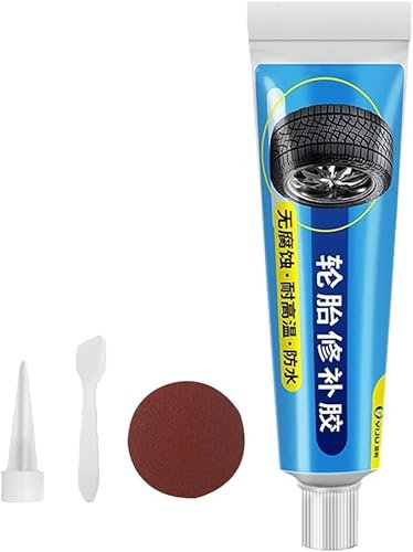 Líquido instantáneo para reparación de neumáticos de coche, pegamentos de goma adhesivos, goma no corrosiva resistente al desgaste, color negro (1PC)
