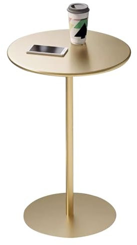 Runder Bartisch, Tresen, Pub-Schreibtisch, Cocktailtisch mit Metalltischplatte und stabilem Sockel, Sofa, Kaffee, Tee, Beistelltisch für Schlafzimmer, Café, Restaurant (Gold) ( Size : 70x70x72cm )