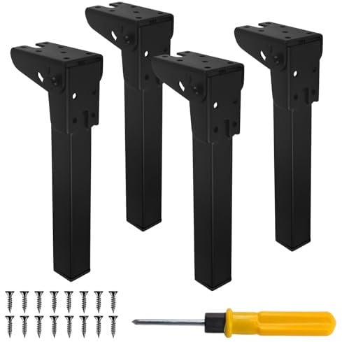 Zhuatek 4 Pcs Folding Table Legs Metal Furniture Support Legs 30 cm Furniture Replacement Feet Coffee Table Portable Laptop Legs Feet Replacement Legs for Bed Table, Camping Table