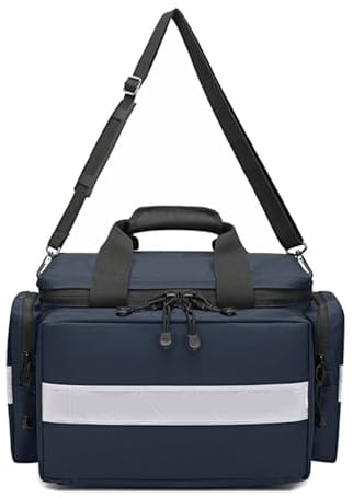 Lyirfan Große medizinische Tasche, leer, professionelle Notfalltasche, Erste-Hilfe-Tasche, medizinische Versorgung, Aufbewahrung, für Heimgesundheitspflege, EMT, EMS, blau, 17.7L x 13W x 11.4H/45 x
