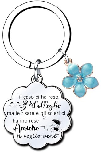 QTZXZX Portachiavi Collega Donne Regali per Amica Regalo Colleghi Idee Regalo Uomo Colleghe Amicizia Porta Chiavi Regalo per Colleghi Che Va Via Grazie Pensione Regali per Amica Maestra (8)