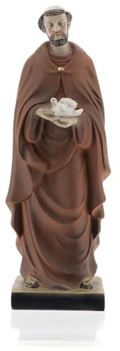Statue aus Harz Franz Assisi mit Taube, 5x20x5 cm