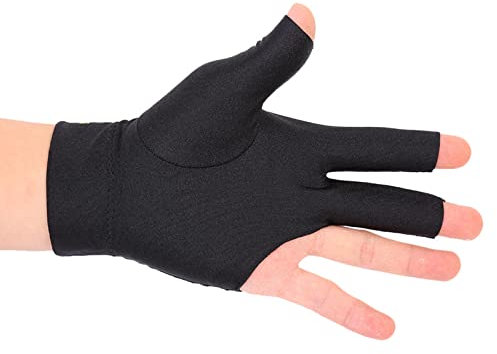 Drfeify 2 Stück Snooker-Pool-Handschuhe, 3 Finger Billard-Queue-Pool-Spandex-Handschuhe für Pool-Snooker-Queue-Sport