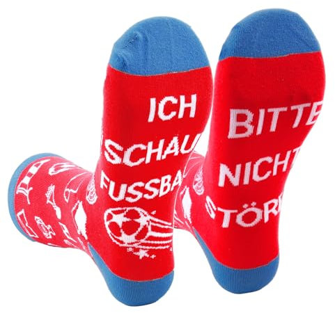 Lustige Fußball Socken, Fussball Fanartikel Geschenke für Männer Fussball Geschenke Jungen Fussball Socken Weihnachtsgeschenke für Männer Teenager Jungen Fußballliebhaber