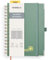 POPRUN Spiral Notebook A5, Taccuino a Quadretti con 141 Pagine Numerate, Quaderno con Etichette Autoadesive e 8 Fogli Staccabili, Carta Spessa 120 GSM, Verde Mezzanotte (MGN)