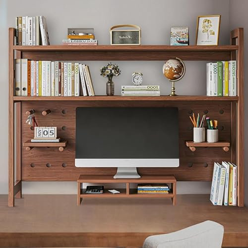 ONFSZCKB Libreria da scrivania per Computer - Libreria multiuso da banco, scaffale Organizer da scrivania per ufficio in Legno massello, Con divisori, espositore portaoggetti, per ufficio