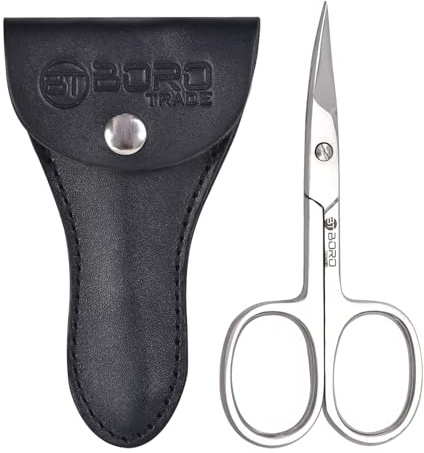 Nail Scissors Curved Cuticle Sharp Multipurpose Beauty & Grooming Shears for Eyebrows, Eyelashes, Toenails, Manicure, Pedicure, Nose, Trimming Cuticles Women & Men (Silver)