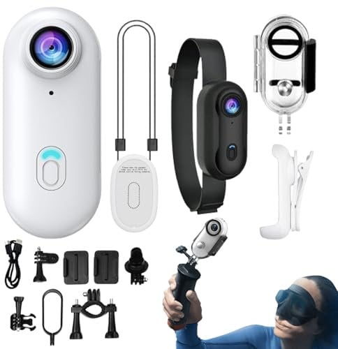 Lpsdssre Gosnap Camera, Travel Activity Camera, Waterproof Sports Cam, Lightweight, Waterproof, 6.45x2.8x2cm, White, Black, For Motorcycle Bike Cycling Gym Hiking Travel Activity Recording