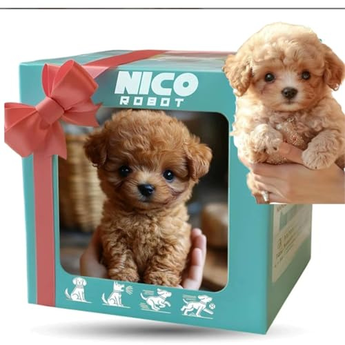 2025 New Robot Dog for Adults, AI Robotic Dog, Nicoo - My Realistic Robot Puppy That Acts Like a Real Puppy - Walking, Barking, Tail Wagging (Brown)