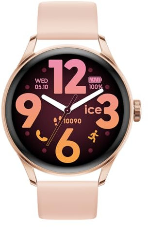 Ice-Watch - Ice Smart 3.0-1.2 Rose-Gold Nude AMOLED GPS - Montre connectée Ronde Rose-Gold pour Femme avec Bracelet en Silicone - 025103 (1.20 Pouces)