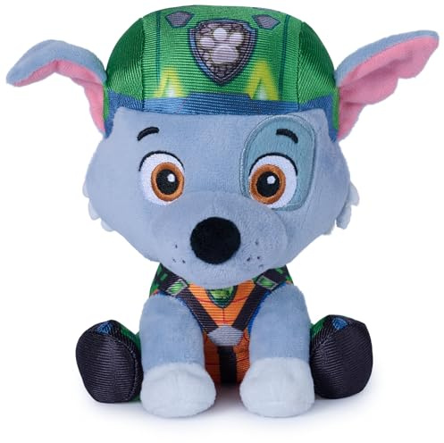PAW PATROL GUND Dino-Film Rocky Plüschtier, kuscheliger 15cm Fellfreund in Kinofilm Uniform, für Kinder ab 1 Jahr