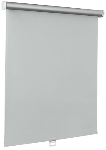 Print Cycero packaging Springrollo Thermo - Mittelzugrollo - Sonnenschutz, Sichtschutz, Blendschutz - 70 x 230 cm hellgrau - Schnapprollo - Verdunkelungsrollo - Stoff Rollo - Thermorollo