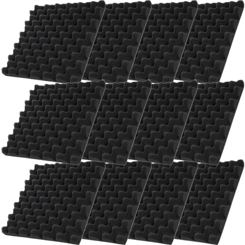 LRXIYODE 12 Stück Teiliges Schallabsorber panel Selbstklebend Hochdichtes Schalldämmendes Akustikschaumstoff Wandpaneel für Tonstudio Heimkino Schalldämmung und Schallschutzräume
