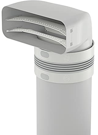 PRIME flow P-UR 150 Umlenkstück 90° mit Rundrohr, L 1000 mm, hellgrau