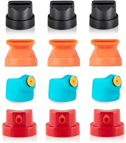 Spray Cap Set – High Output - Male81, Fire Cap, Vortex Halo & Flame Lightning ORANGE – Booster Düsen für Graffiti - Streetart - Tags - schnelles Füllen (3X Male Vortex Halo Cap)