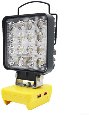 30W LED Arbeitsleuchte Kompatibel mit De-Walt 20V Batterien, 3400 Lumen Flutlampe mit USB-Anschluss, Verstellbarer Haken für Werkstatt Camping Garage Reparatur