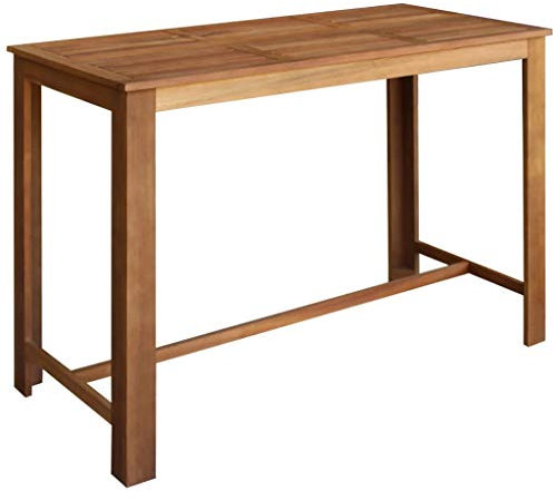 Festnight- Holz Bartisch Stehtisch Massives Akazienholz Küchenbartisch Holztisch Esszimmertisch Bistrotisch 150 x 70 x 105 cm