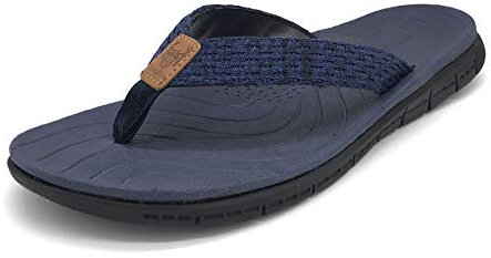 KuaiLu Tongs Femme été Cuir en Tissu Plage et Piscine Flip Flops Confort Soutien Voute Plantaire Tongue Sandales Orthopedique Mousse de Yoga Antidérapantes Douche Claquette Bleu 40
