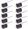 Gebildet 10 pezzi Micro Interruttore Leva Lunga, V-153-1C25 Finecorsa SPDT, 3 Pin 2 Posizione 1NO 1NC Mini Interruttore a Levetta, Braccio Pulsante Attuatore Momentaneo