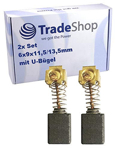 Kampfhausen - Escobillas de carbón para taladradora Makita HP1500, HP1501, HP1501K, HP1620, HP1620F, HP1620K, HP1621K, HP1640 y HP1640K (2 unidades, 6 x 9 x 11,5/13,5 mm)
