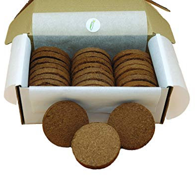 20 litre coco coir compost by e-pots in plastic free packaging|100% natural organic coconut fibre growing media | Convenient and easy to use 10cm compressed soil discs