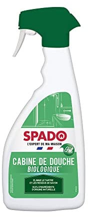 SPADO - Nettoyant cabine de douche biologique - Elimine les résidus de savon et de tartre - 99,9% d'ingrédients naturels - 500 ML - Fabriqué en France