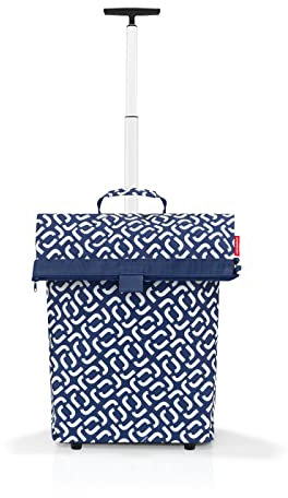 reisenthel Trolley M in Signature Navy, Rahmen: Silber – Praktischer Shopping-Trolley mit viel Stauraum und Reißverschluss – Aus wasserabweisendem Material