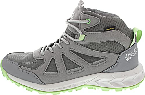 Jack Wolfskin Damen Woodland 2 Texapore Mid W Sneaker, Dark Grey/Light Green, 40.5 EU