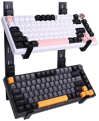 KXRORS Keyboard Stands Wall Mount Rack Board Display 2-Tier Mechanical Keyboard Display Stand, Adjustable Storage Layers Space Saving Design