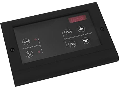 TOPINCN Digitaler Sauna-Controller, Einfache Bedienung 35-110℃ ABS-Gehäuse Dampfgenerator-Controller Wandhalterung Lichtsteuerung für 3-27KW Saunaofen (Schwarz)