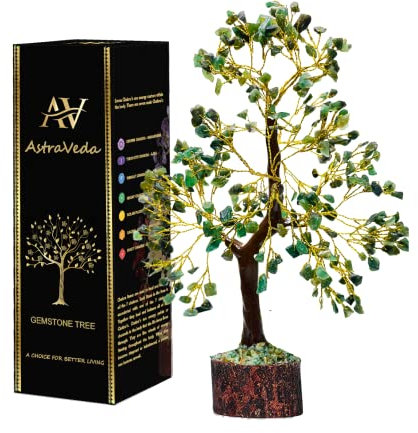 AstraVeda Green Jade Tree, Tree of Life, Crystal Tree, Feng Shui Tree, Positive Energy Tree, Meditation Gift, Crystals and Stones, Spiritual Items, 300 Beads