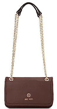Nine West Damen Saoirse Mini Convertible Flap Crossbody, Raisin