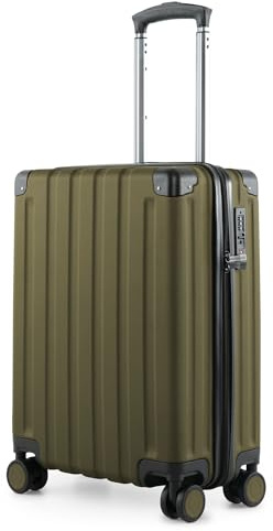 Hauptstadtkoffer Q-Damm - Handgepäck 54x37x21, TSA, 4 Rollen, Reisekoffer, Hartschalenkoffer, Rollkoffer, Handgepäckkoffer, Bordgepäck Koffer, Avocado