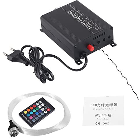 Marhynchus Kit de Décoration de Plafond en Fiber Optique LED RGBW 16W, Moteur Lumineux, Télécommande, pour la Décoration de la Maison, éclairage sous-Marin (Prise UE)