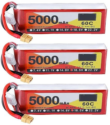 2Pcs 18.5V 5S Lipo Akku 60C 5000mAh Lipos RC Akku mit XT-60 Stecker für RC Hubschrauber 1/8 1/10 RC Plane Flugzeug