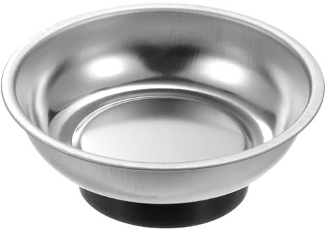 QUARKZMAN Bandeja Magnética Redonda 3 x 1.14 de Acero Inoxidable para Herramientas Magnéticas Soporte de Piezas para Tornillos Tuercas Pernos Arandelas Piezas Metálicas