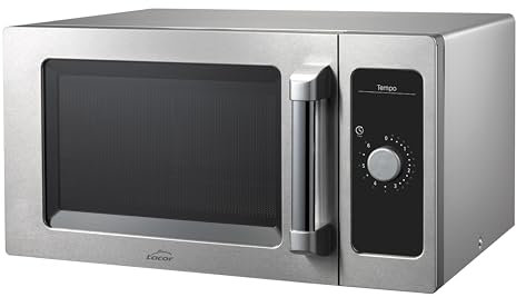 Lacor - 69329 - Microondas Tempo, Acero Inoxidable 18/10, Calentamiento Homogéneo, 1550 W, Uso Profesional, Cavidad Interior de Acero Inoxidable, Apto para Platos Grandes, 51x43x31 cm