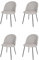 KEKOHOME Lot de 4 chaises Salle à Manger Luna Pieds en Acier Noir Mat, Tissu Gris Clair