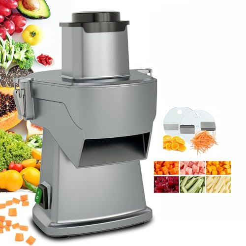 4 in 1 Electric Vegetable Chopper, Multifunctional Food Cutter&Slicer, Mandoline Slicer & Cheese Grater, Multi French Fry Cutter & Veggie Slicer&Dicer with Screwdriver